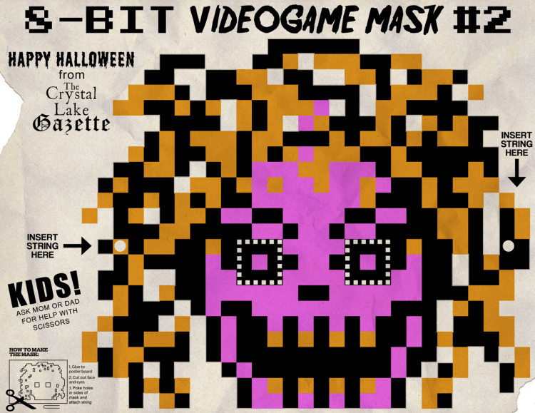 8-Bit Videogame Halloween Cut Out Mask #2 BLOG