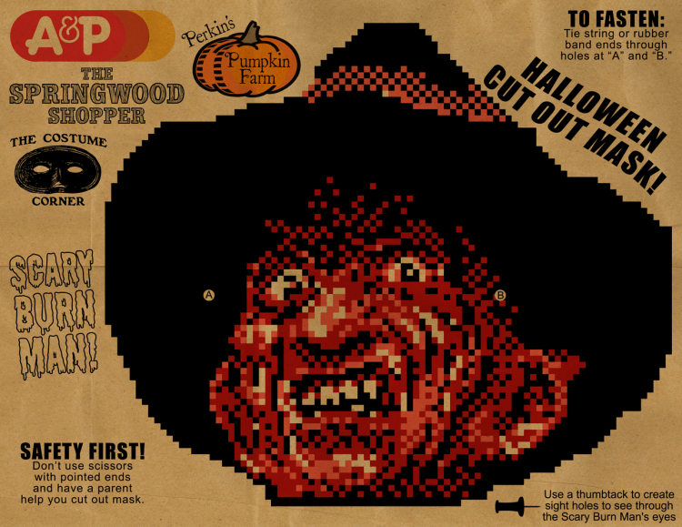 8-Bit Videogame Halloween Cut Out Mask 3 BLOG