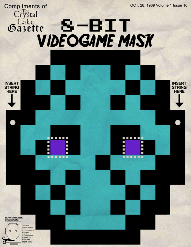 8-Bit Videogame Halloween Cut Out Mask BLOG
